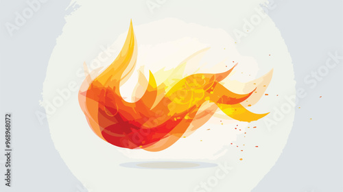 Abstract Flame Icon Flat Vector Isolated on White Background