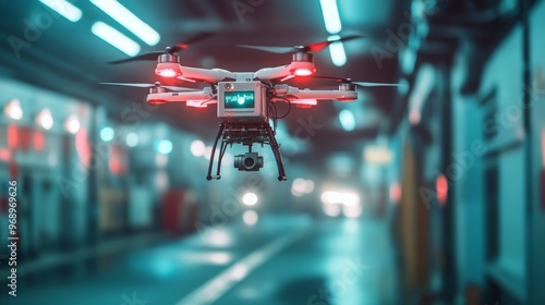 Autonomous AI-driven medical drones transporting organs for transplant surgeries: Drones ensuring timely delivery of vital organs between hospitals, guided by AI for optimal routes.