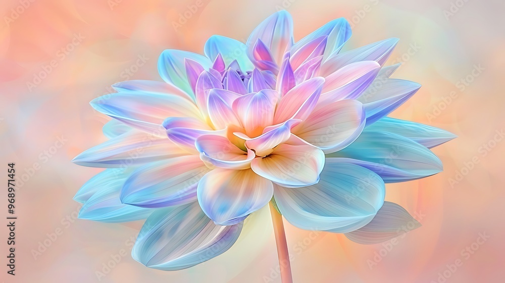 Colorful Dahlia Flower in Pastel Gradient Bloom Colorful Dahlia Flower in Pastel Gradient Bloom