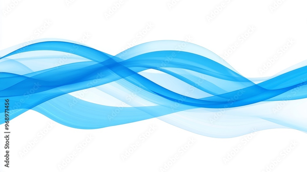 Fototapeta premium Background with blue abstract wave on white. Generated by AI.
