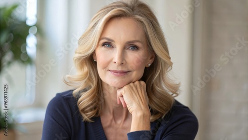 Free Download Beautiful gorgeous 50s mid aged mature woman looking at camera isolated on white. Mature old lady close up portrait. Healthy face skin care beauty, middle age skincare cosmetics, cosmetology concept - GFXLoad