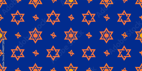 Seamless pattern with star of david for jewish sukkot celebration design