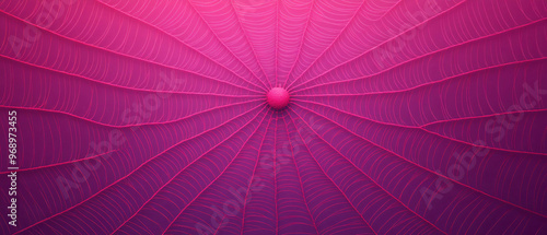 A vibrant abstract design with intricate lines radiating from a central point, featuring a gradient of pink hues.