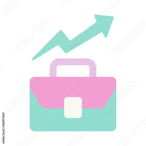 Free Download briefcase with upward trend line - GFXLoad