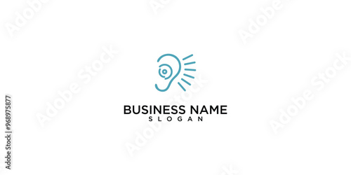 Ear logo design premium vector
