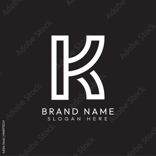 K logo, K letter logo, K monogram logo brand logo white logo unique logo