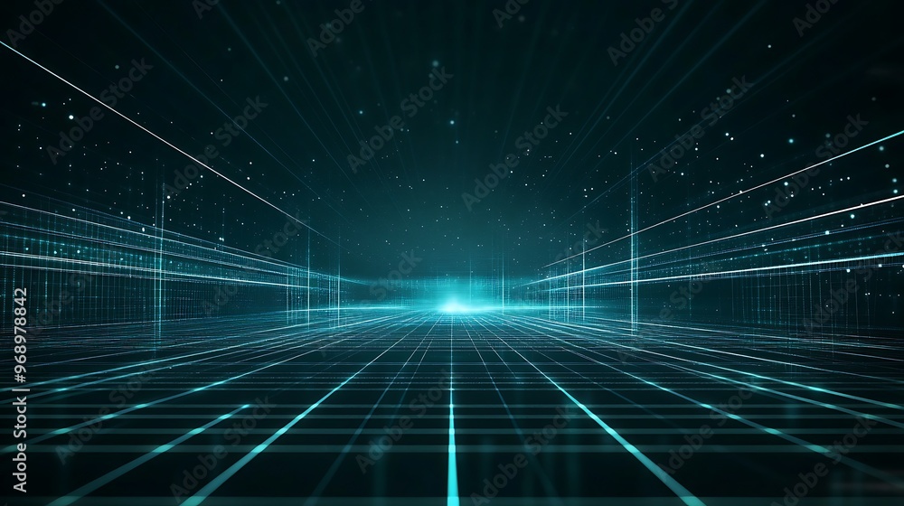 A dynamic digital landscape with glowing lines, representing technology, innovation, and infinite possibilities in a futuristic world. A dynamic digital landscape with glowing lines, representing technology, innovation, and infinite possibilities in a futuristic world.