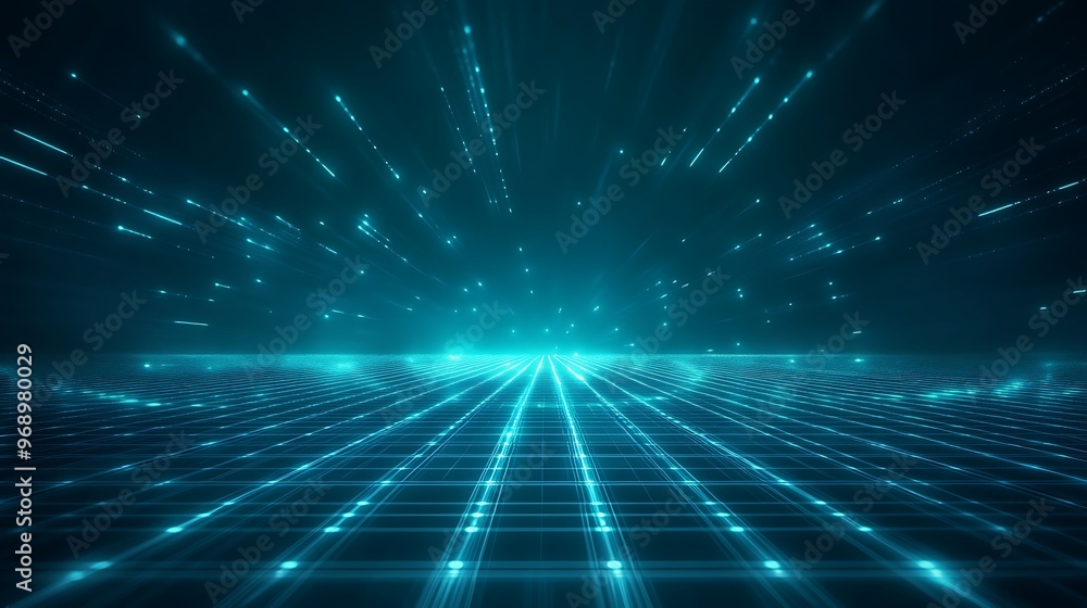 A futuristic digital landscape featuring glowing lines and particles, creating an immersive and dynamic visual experience. A futuristic digital landscape featuring glowing lines and particles, creating an immersive and dynamic visual experience.