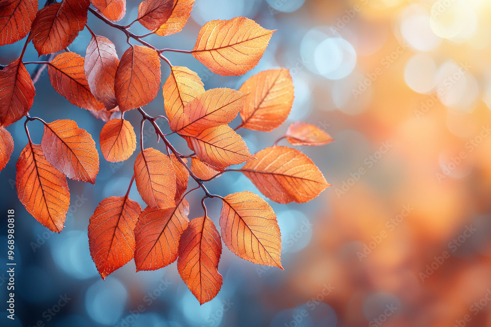 Obraz premium Golden autumn background, leafs. AI generation