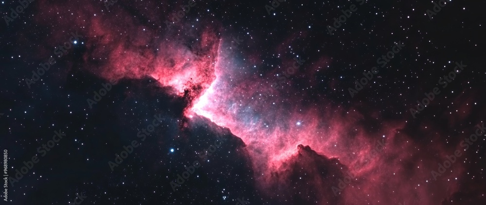 Obraz premium Stunning cosmic scene showing vibrant, colorful nebulae and countless stars.