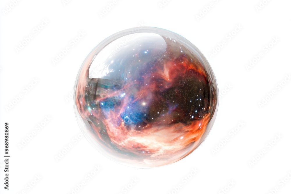 Crystal ball with a galaxy inside, representing mysticism and cosmic energy Crystal ball with a galaxy inside, representing mysticism and cosmic energy