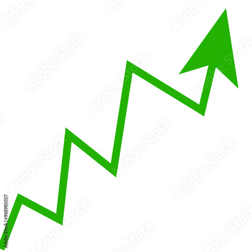 Green Up arrow Dynamic Showing Finance Growth Business Success Vector Illustration