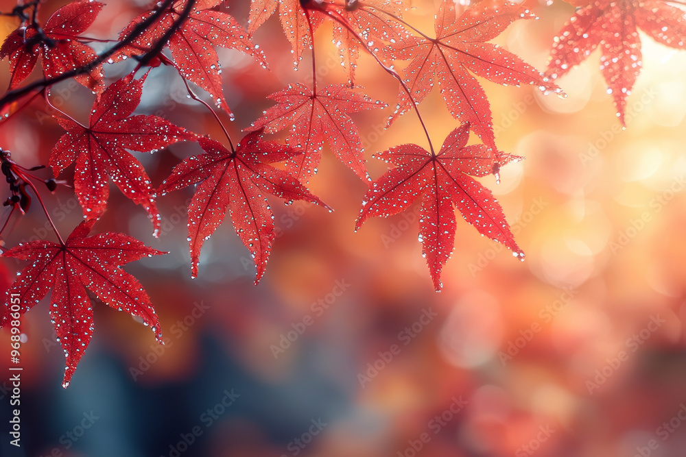 Golden autumn background, leafs. AI generation