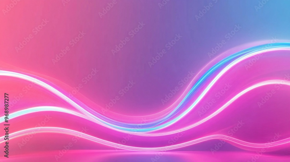 Colorful abstract wave pattern in vibrant pink and blue tones creating a dreamy atmosphere.