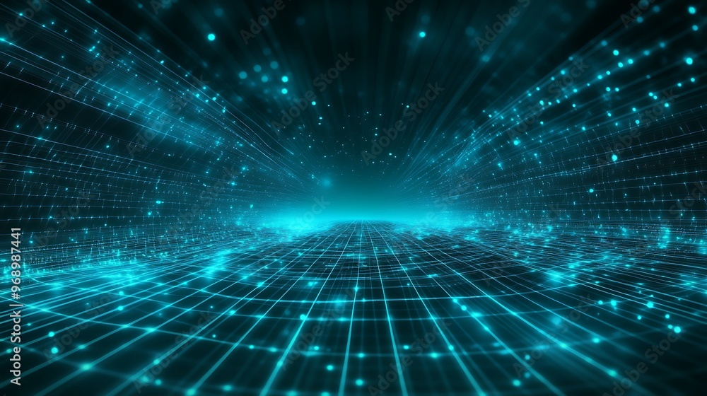 A mesmerizing digital landscape featuring glowing grid lines and sparkling data points, perfect for futuristic themes. A mesmerizing digital landscape featuring glowing grid lines and sparkling data points, perfect for futuristic themes.