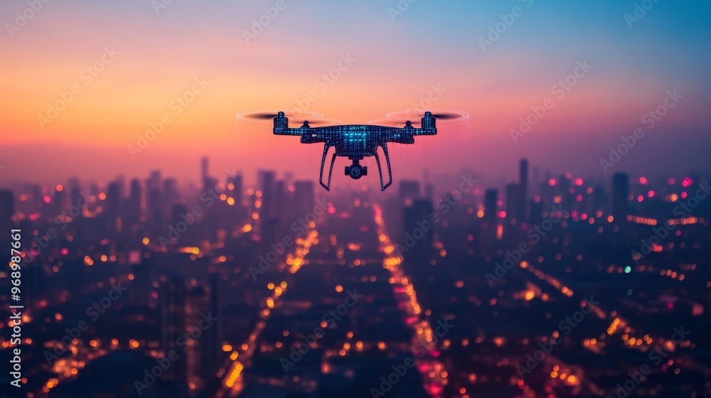 Futuristic AI-powered drone networks managing citywide infrastructure maintenance and repair Futuristic AI-powered drone networks managing citywide infrastructure maintenance and repair