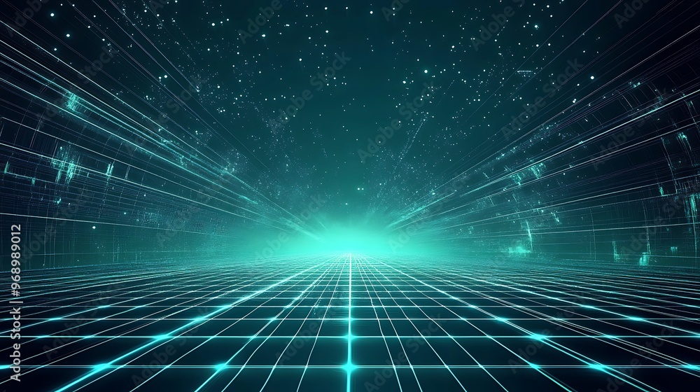 A mesmerizing digital landscape with glowing lines and a vast grid, showcasing a futuristic theme of technology and innovation. A mesmerizing digital landscape with glowing lines and a vast grid, showcasing a futuristic theme of technology and innovation.