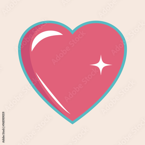 Pink Heart Vector Illustration 