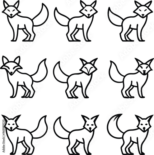 Unique Fox Face Logo Icon Pack