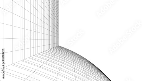 architecture building vector 3d drawing