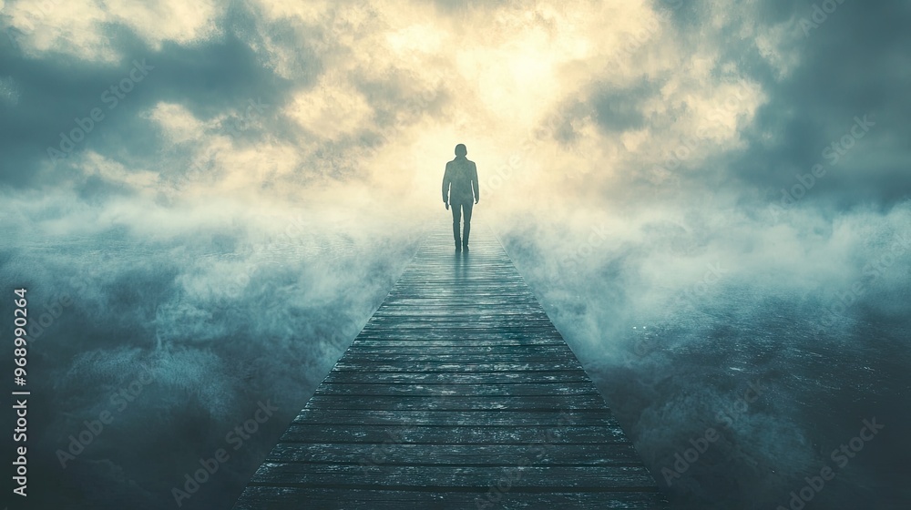 Wondering with purpose, finding a way through life, atmosphere tone Wondering with purpose, finding a way through life, atmosphere tone
