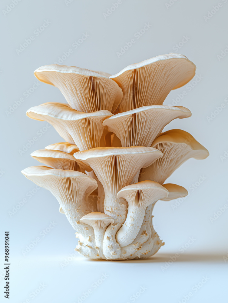 oyster mushrooms cluster isolated on white background oyster mushrooms cluster isolated on white background