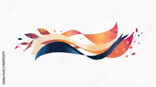 Elegant Hand-Drawn Abstract Ribbon Design Element Vector Illustration