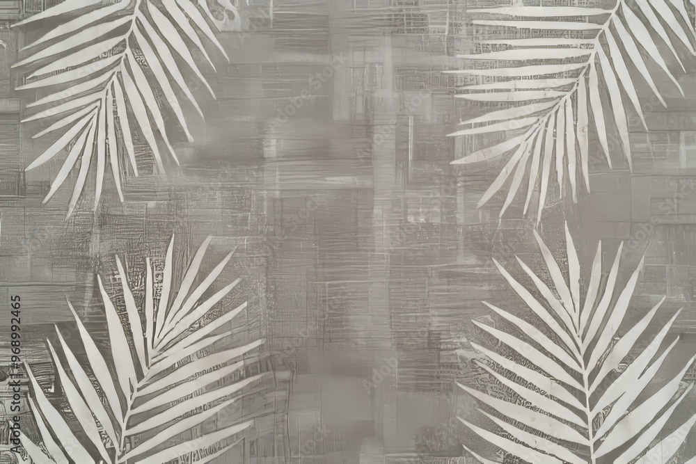 Fototapeta premium For a kids' room, gray textured wallpaper with gray flowers is perfect