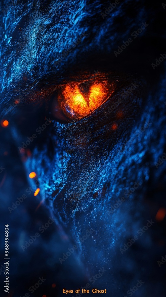 Obraz premium Glowing Eyes of a Mystical Creature: Dark Fantasy Art