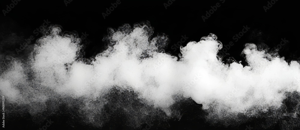 Over a black background, smoke texture frame. The pattern is surrounded by fog and a natural background. Over a black background, smoke texture frame. The pattern is surrounded by fog and a natural background.