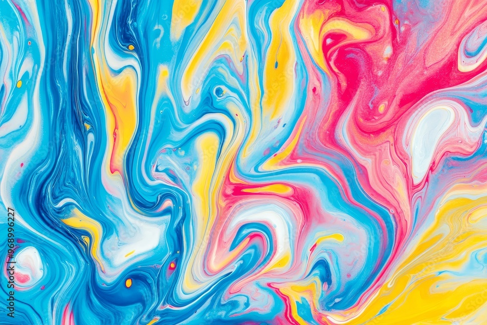 Fototapeta premium Liquid marbling texture background with ebru marbling floral patterns.