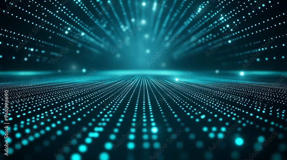 A stunning digital landscape of glowing dots and lines, creating a mesmerizing depth effect in a vibrant blue and teal color palette. A stunning digital landscape of glowing dots and lines, creating a mesmerizing depth effect in a vibrant blue and teal color palette.