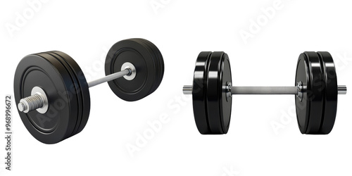 A set of two black dumbbells with adjustable weights, ideal for strength and resistance training in a home or gym setting.