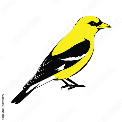 a Beautiful goldfinch bird silhouette vector art illustration 