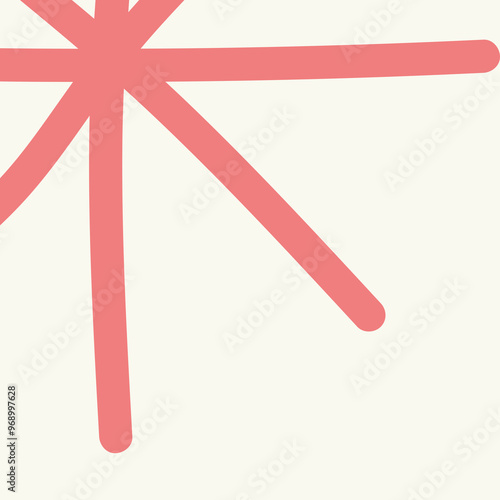 Minimalist Pink Starburst on Cream Background