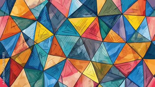 Wallpaper Mural Geometric Triangles Vector Pattern Illustration Torontodigital.ca