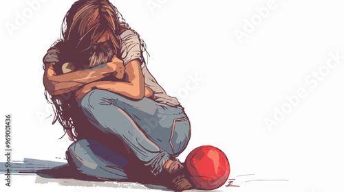 Scared Young Woman with Disheveled Hair in Torment