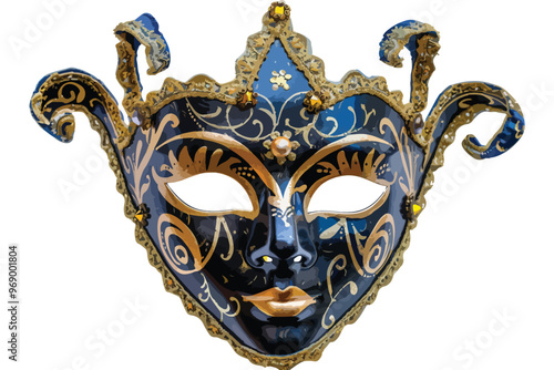 Elegant Venetian Mask Isolated on White Background for Carnival Designs