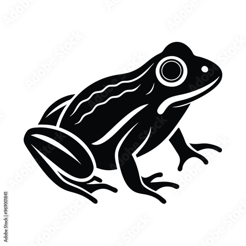 a frog silhouette vector art illustration, isolated white background, photo