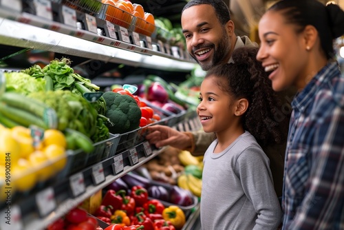 daughter go grocery shopping with parent photo