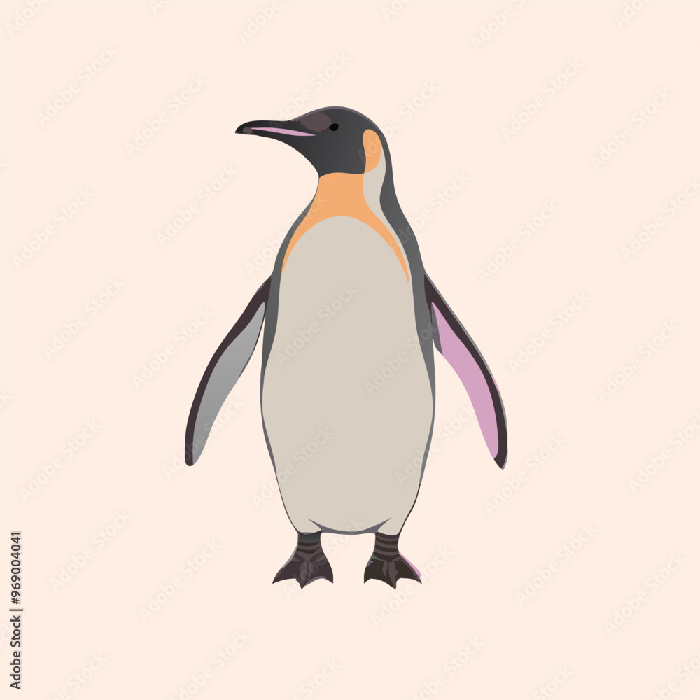 Fototapeta premium a Penguin, silhouette vector art illustration, isolated white background, 