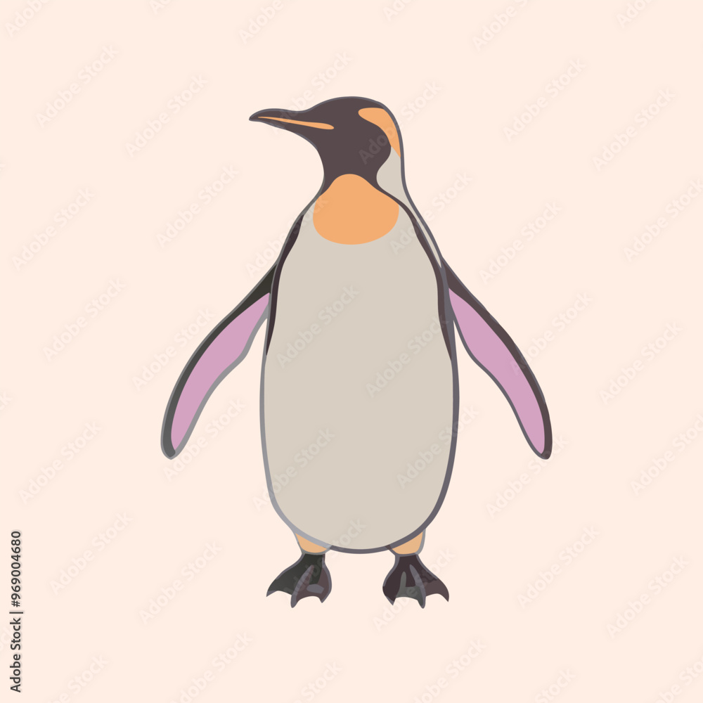 Fototapeta premium a Penguin, silhouette vector art illustration, isolated white background, 