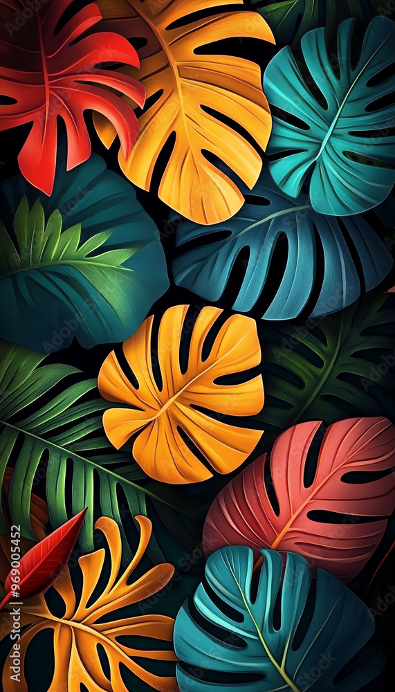 Fototapeta premium tropical illustration, AI generated