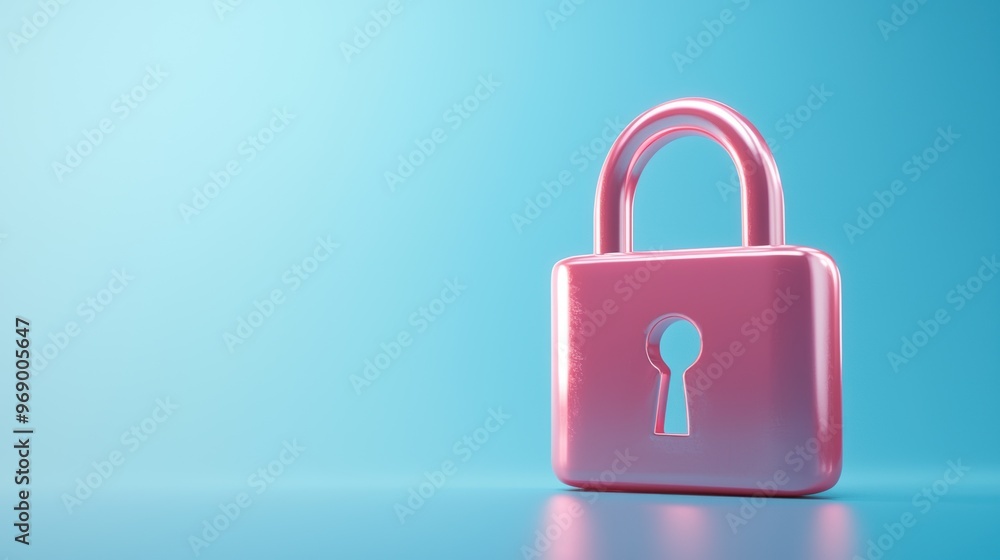 A vibrant pink padlock on a blue background symbolizes security, protection, and confidentiality in digital and physical spaces. A vibrant pink padlock on a blue background symbolizes security, protection, and confidentiality in digital and physical spaces.