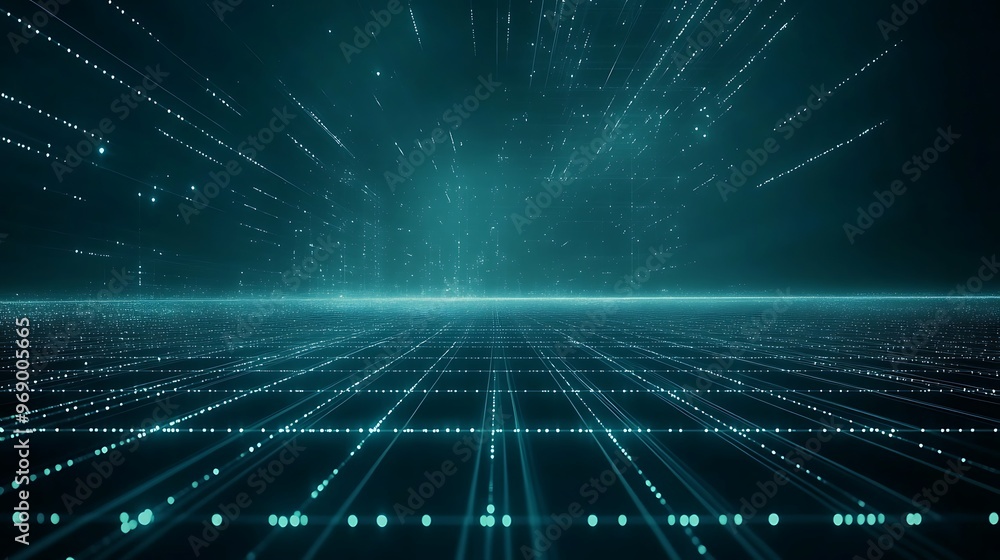 Abstract digital background featuring glowing lines and particles in a futuristic space. Perfect for tech and design concepts. Abstract digital background featuring glowing lines and particles in a futuristic space. Perfect for tech and design concepts.