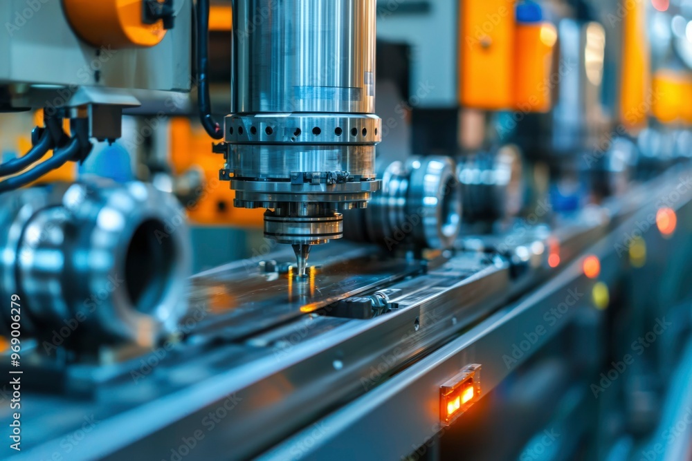 Close-up of an Industrial Metalworking Machine Close-up of an Industrial Metalworking Machine