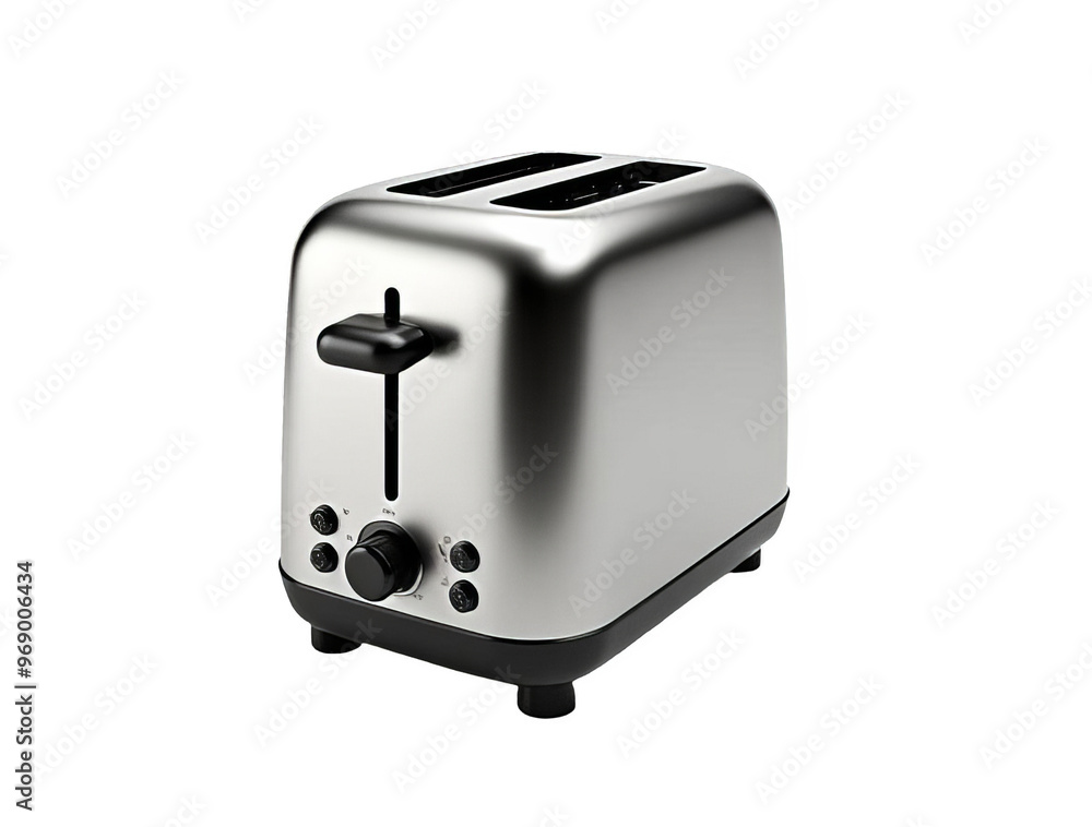 Modern Stainless Steel Toaster with Chrome Finish Isolated on White or Transparent PNG Modern Stainless Steel Toaster with Chrome Finish Isolated on White or Transparent PNG