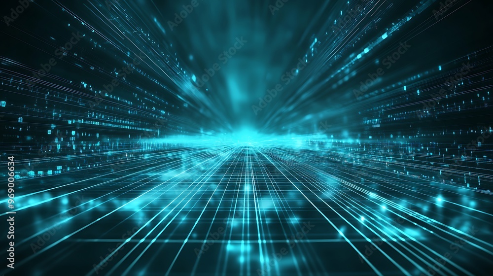 Abstract digital landscape featuring glowing lines and particles, representing technology, innovation, and futuristic concepts. Abstract digital landscape featuring glowing lines and particles, representing technology, innovation, and futuristic concepts.