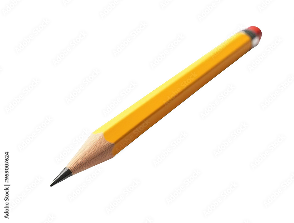 Yellow Wooden Pencil with Sharp Tip Isolated on White or Transparent PNG Yellow Wooden Pencil with Sharp Tip Isolated on White or Transparent PNG