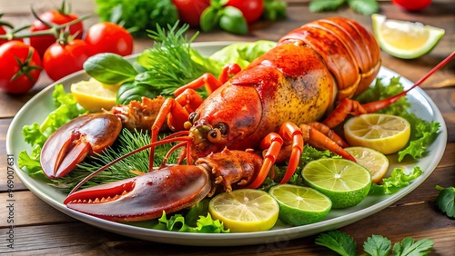 Delicious lobster gourmet seafood photo